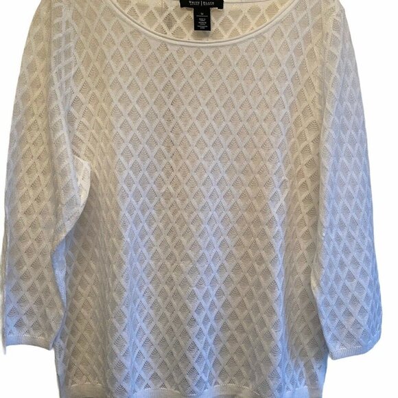 White House Black Market Size S‎ White Summer Sweat - Picture 1 of 4